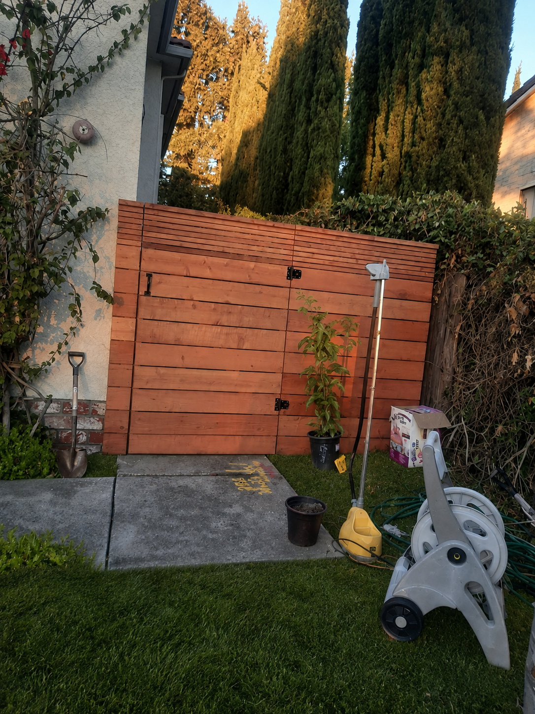 Traditional redwood fence gate style available in Union City California
