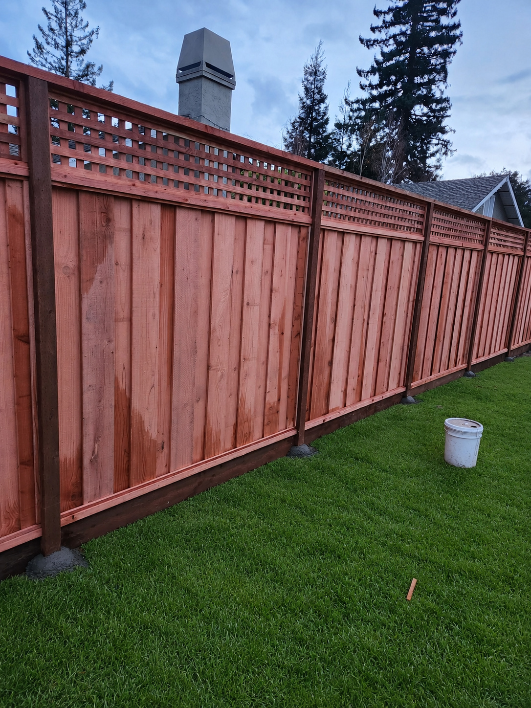 Traditional redwood fence repair and replacement style available in Union City California