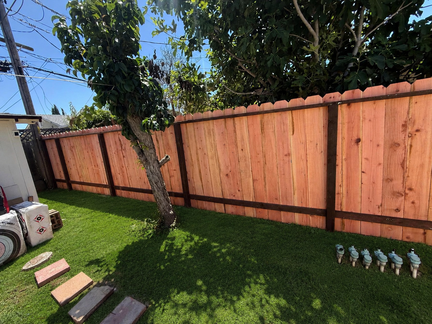 Traditional redwood fence style available in Union City California