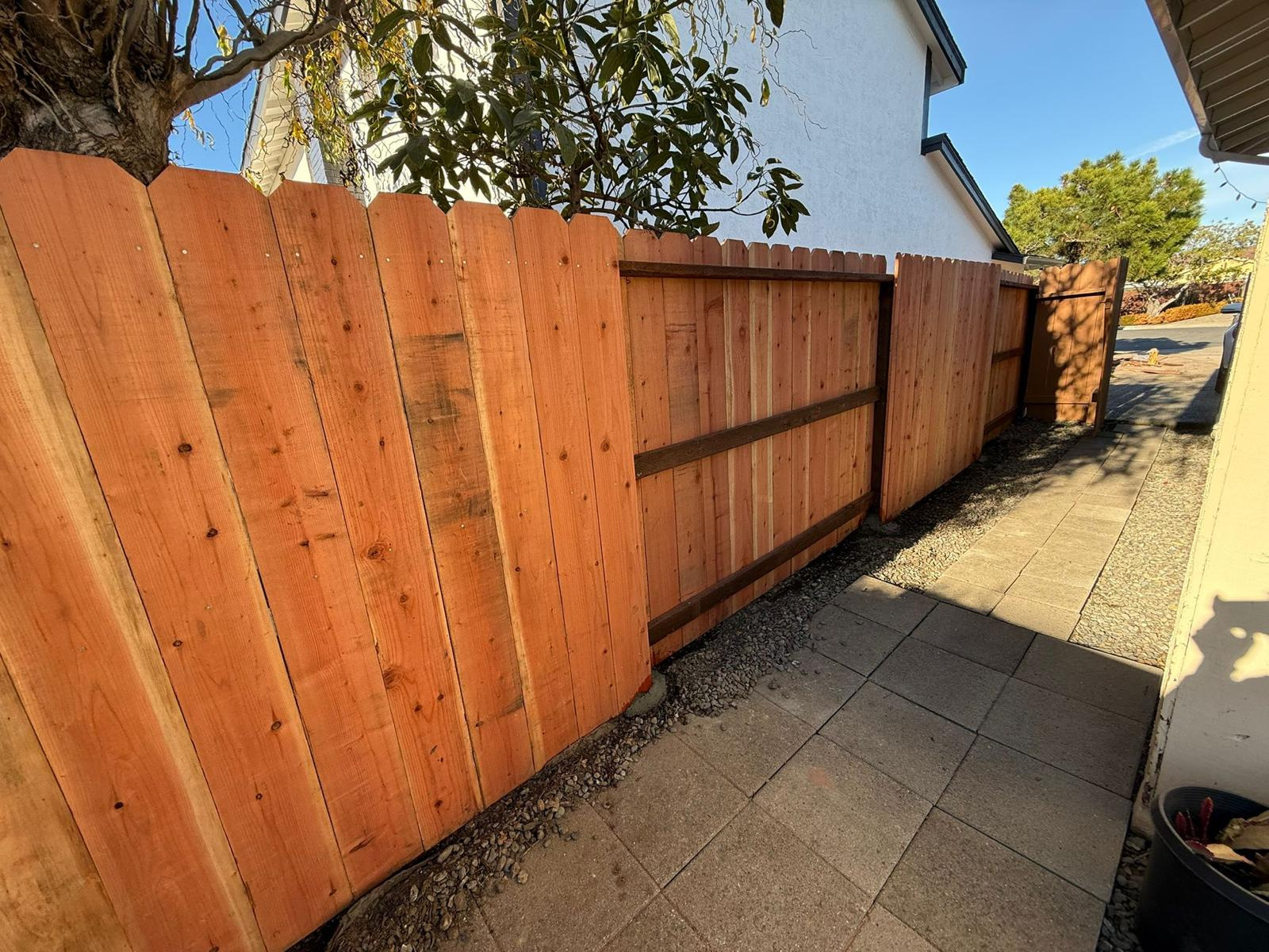 Traditional redwood dog ear fence style available in Castro Valley