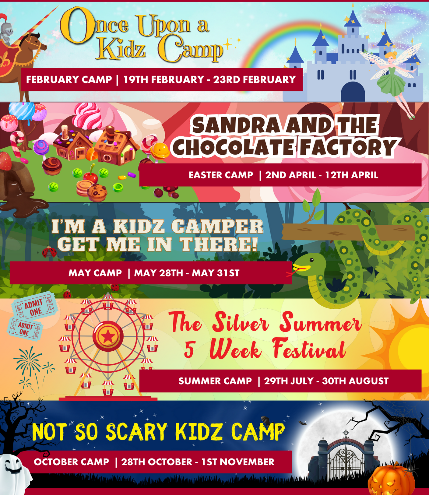 2024 Silver Kidz Camp Timetable