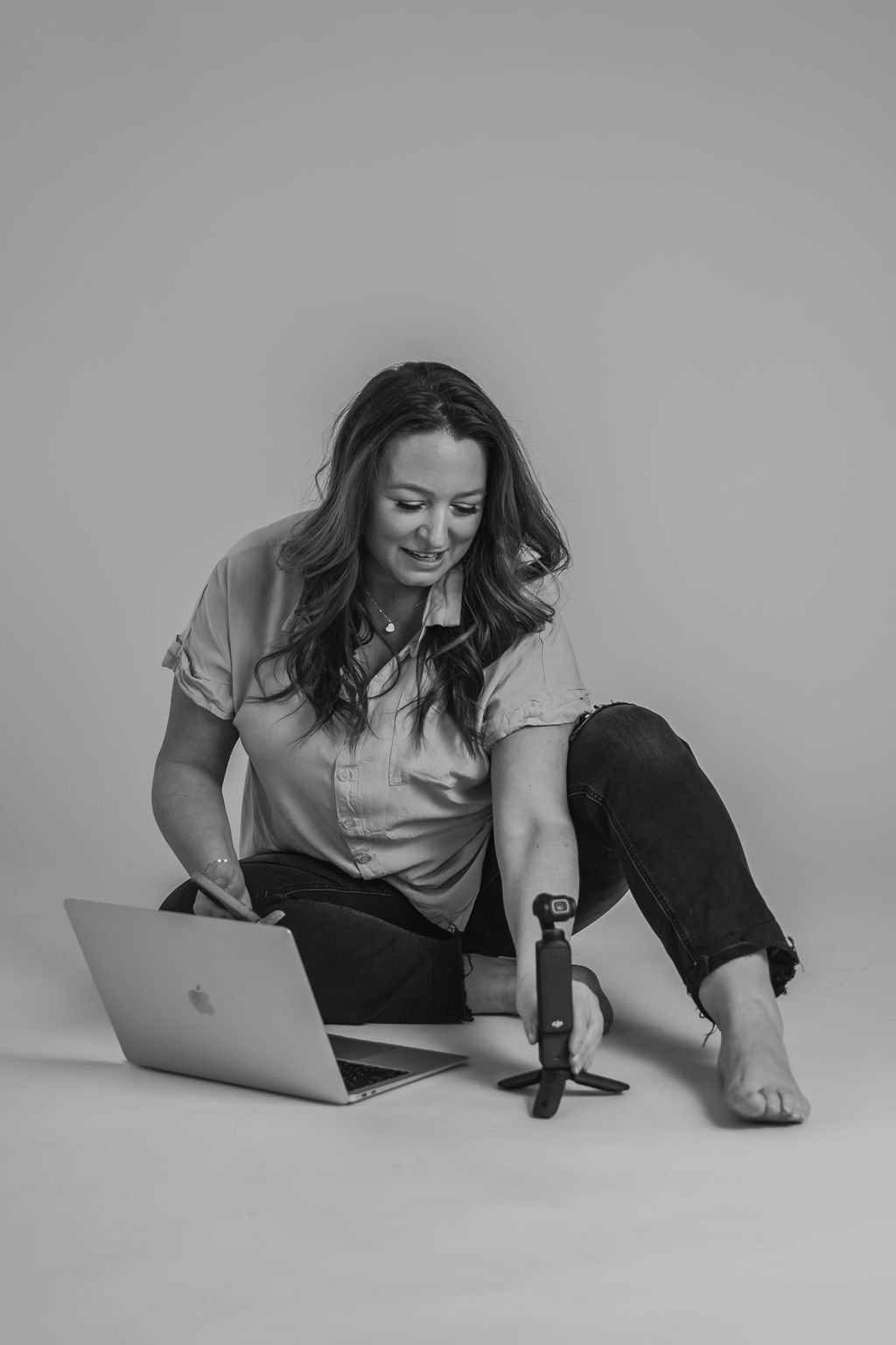 Megan Moore working on her marketing