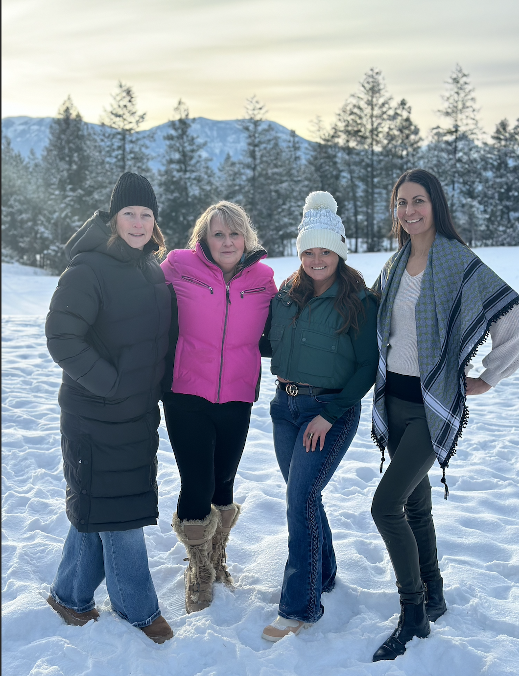 Megan Moore with guests at a live event she hosted in Invermere, BC in the snowy mountains Megan Moore with guests at a live event she hosted in Invermere, BC in the snowy mountains