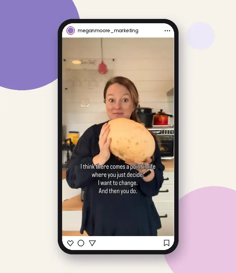 Instagram Reel of Megan Moore cutting and roasting a pumpkin in her kitchen, filmed from several angles on an iPhone Instagram Reel of Megan Moore cutting and roasting a pumpkin in her kitchen, filmed from several angles on an iPhone