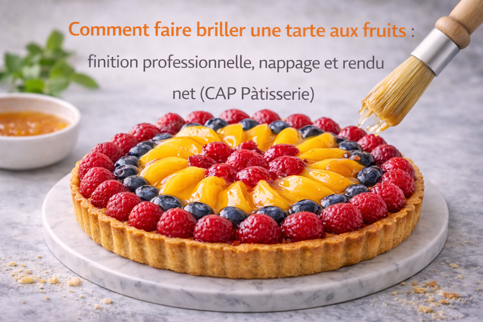 Comment faire briller une tarte aux fruits : finition professionnelle, nappage et rendu net (CAP Pâtisserie)