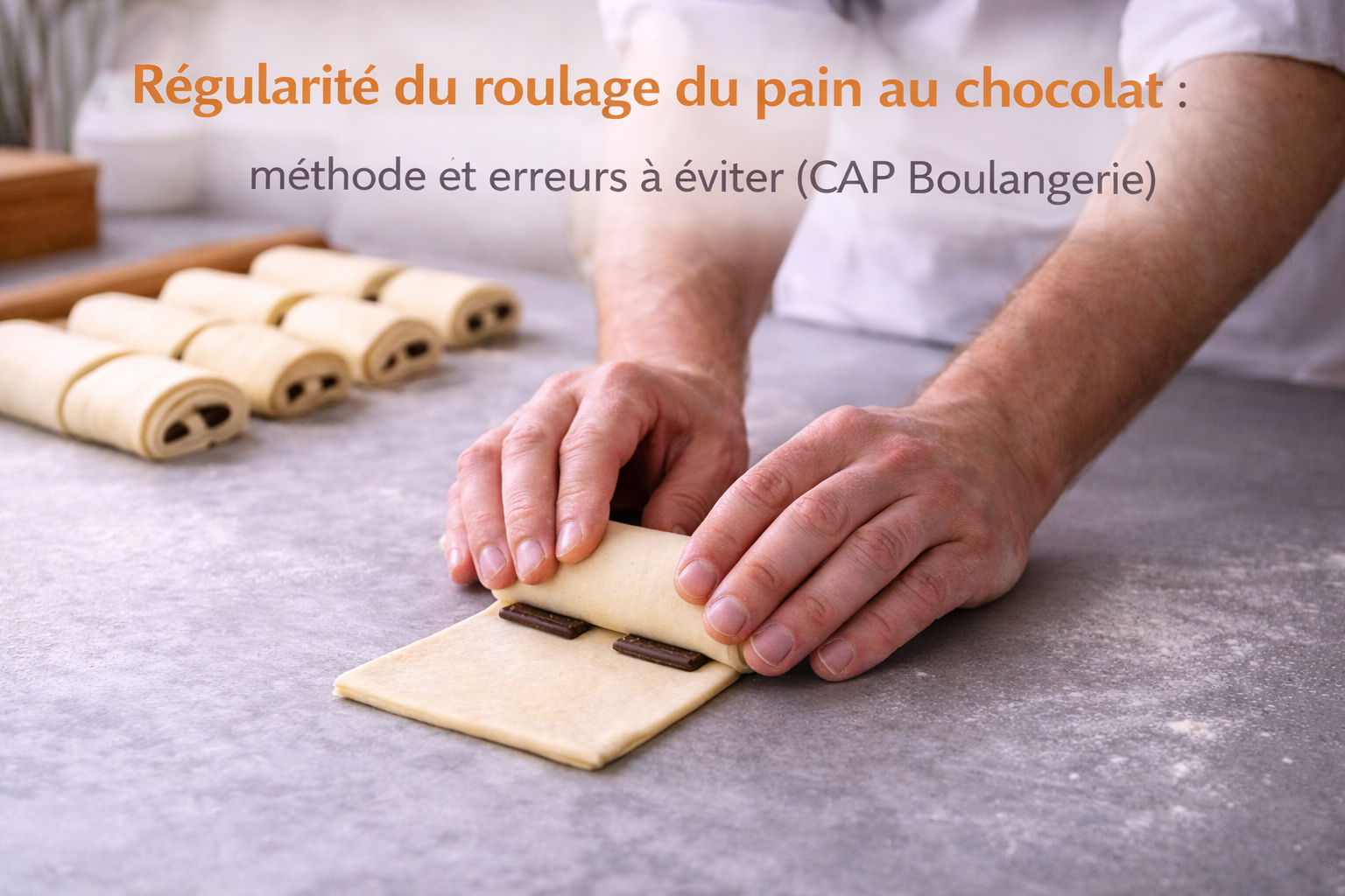 Régularité du roulage du pain au chocolat : méthode et erreurs à éviter (CAP Boulangerie) Régularité du roulage du pain au chocolat : méthode et erreurs à éviter (CAP Boulangerie)