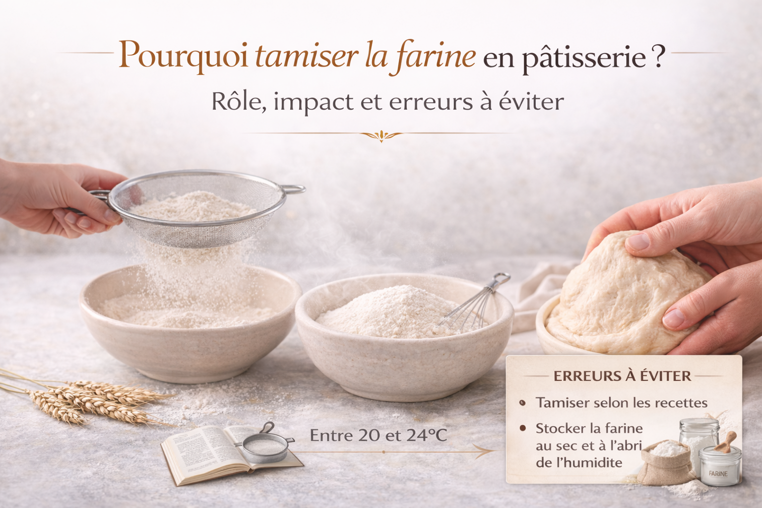 Pourquoi tamiser la farine en pâtisserie ? Rôle, impact et erreurs à éviter Pourquoi tamiser la farine en pâtisserie ? Rôle, impact et erreurs à éviter