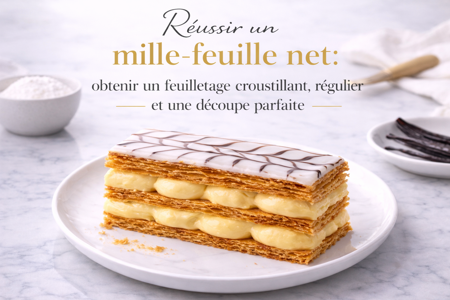 Réussir un mille-feuille net : obtenir un feuilletage croustillant, régulier et une découpe parfaite