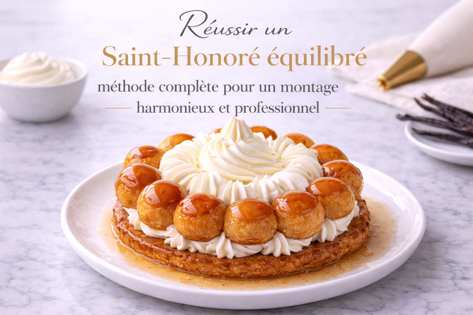 Réussir un Saint-Honoré équilibré : méthode complète pour un montage harmonieux et professionnel Réussir un Saint-Honoré équilibré : méthode complète pour un montage harmonieux et professionnel