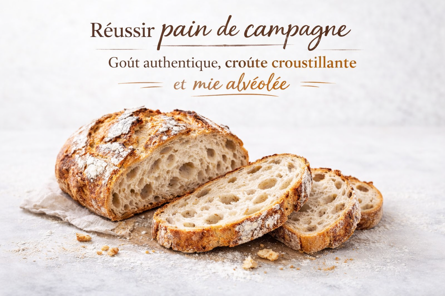 Réussir pain de campagne comme en boulangerie : goût authentique, croûte croustillante et mie alvéolée Réussir pain de campagne comme en boulangerie : goût authentique, croûte croustillante et mie alvéolée