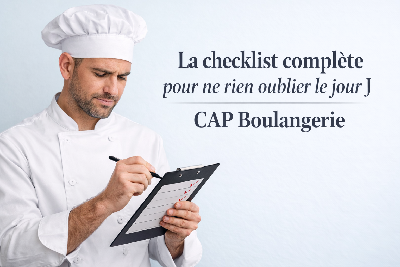 La checklist complète pour ne rien oublier le jour J CAP Boulangerie