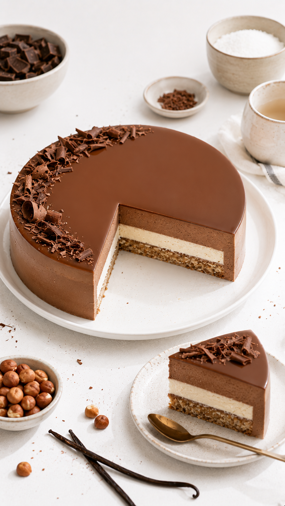 Entremets chocolat & vanille