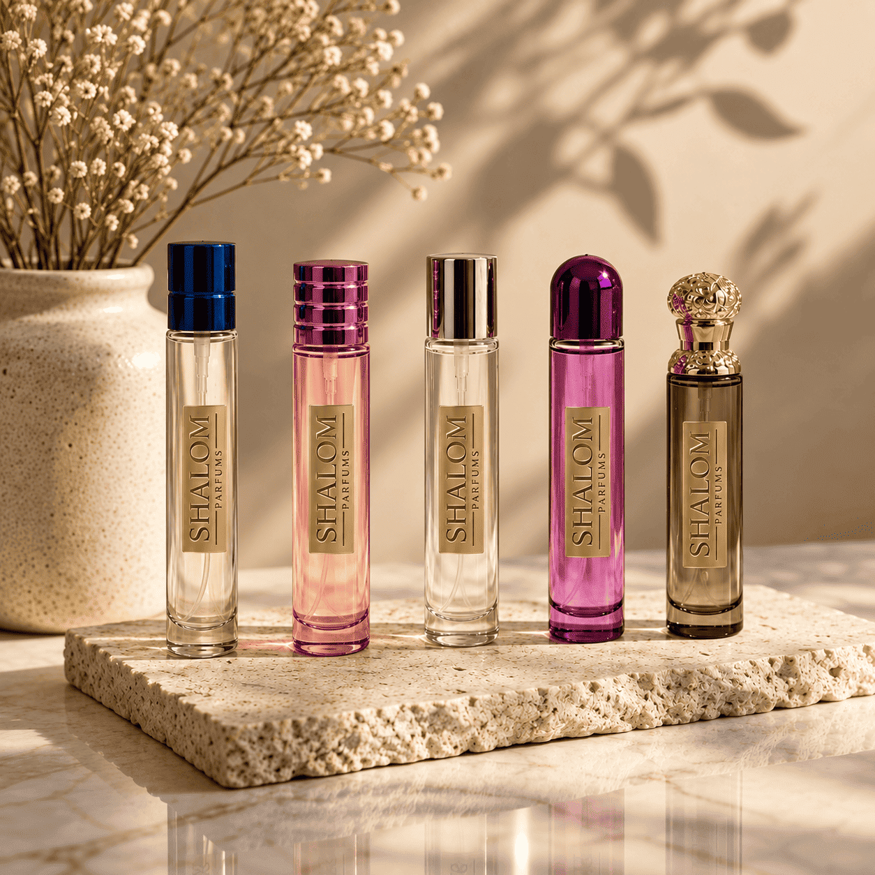 Envase de una onza de Shalom Parfums