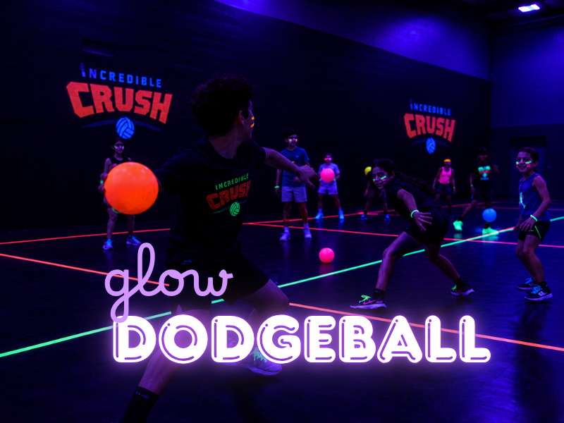 Kids playing dodgeball at Incredible Crush birthday party in Rockwall TX