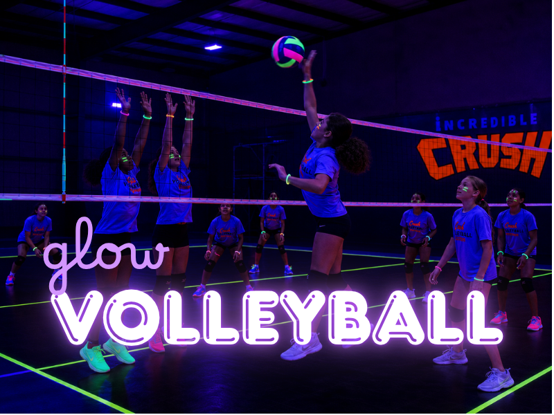 Kids playing volleyball at Incredible Crush birthday party in Rockwall TX