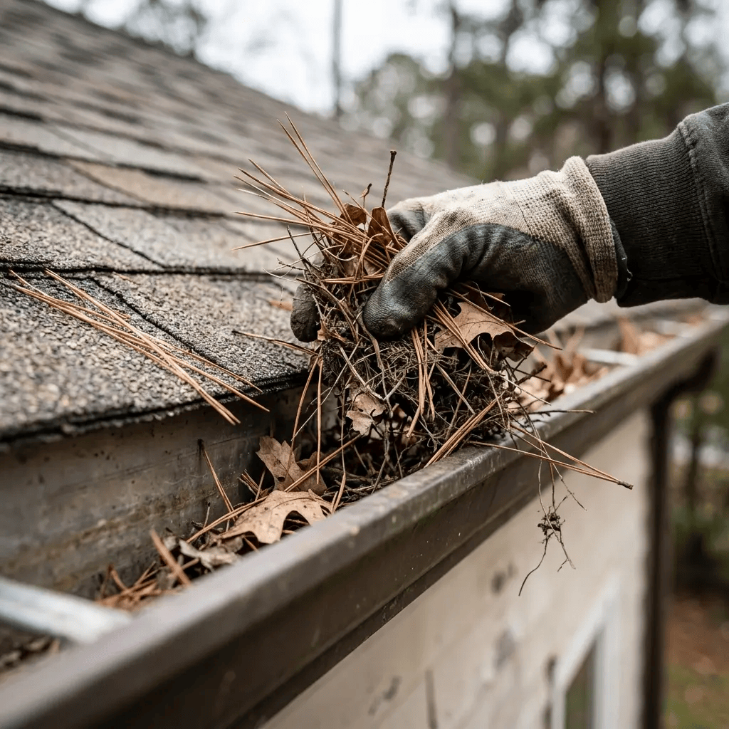 Gutter debris wildfire risk