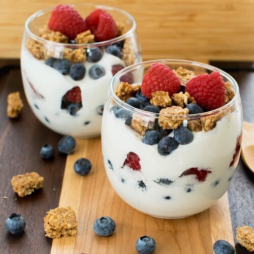 Healthy breakfast with fruit
