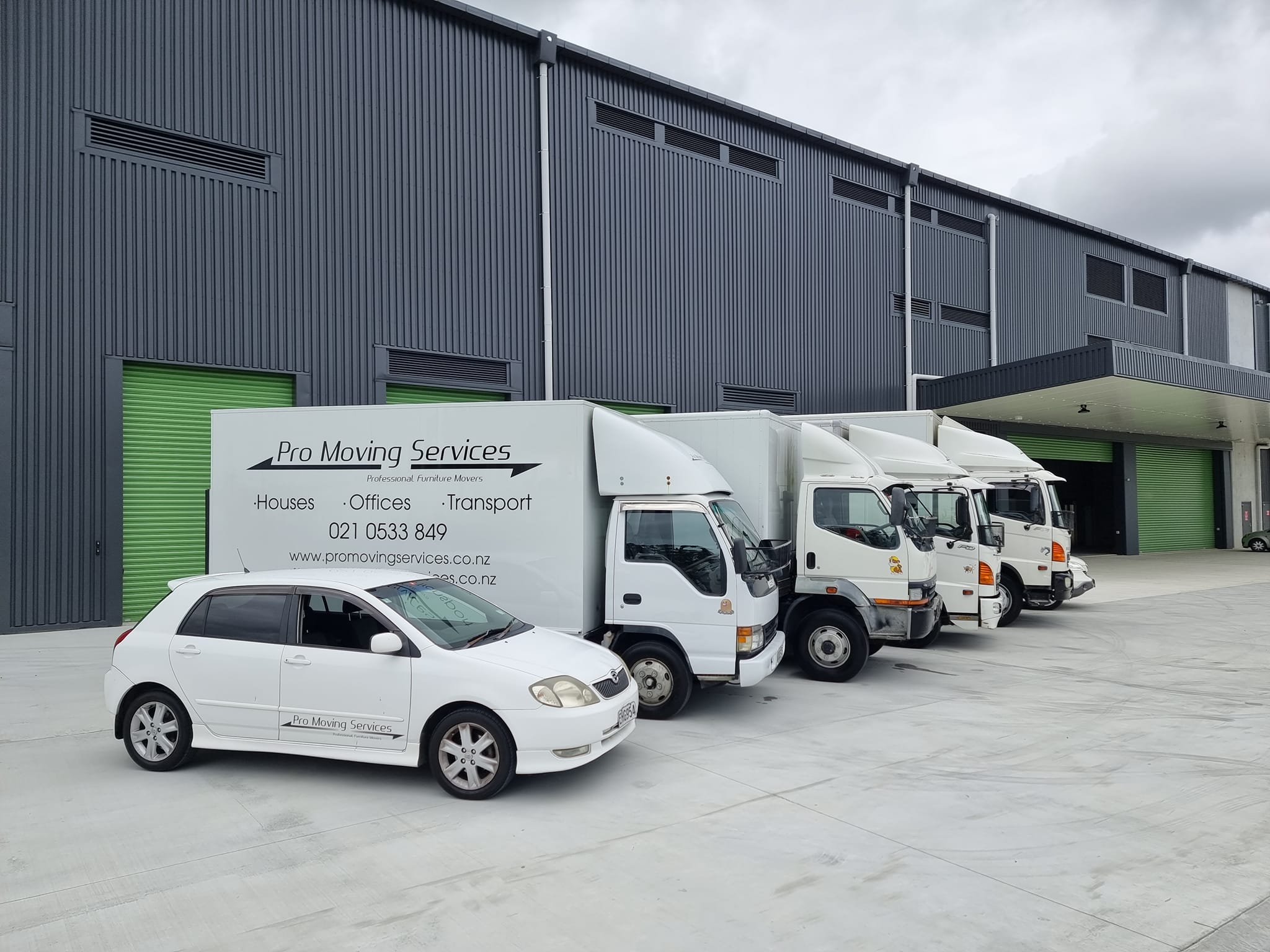 pro moving vehicles at the storage facility