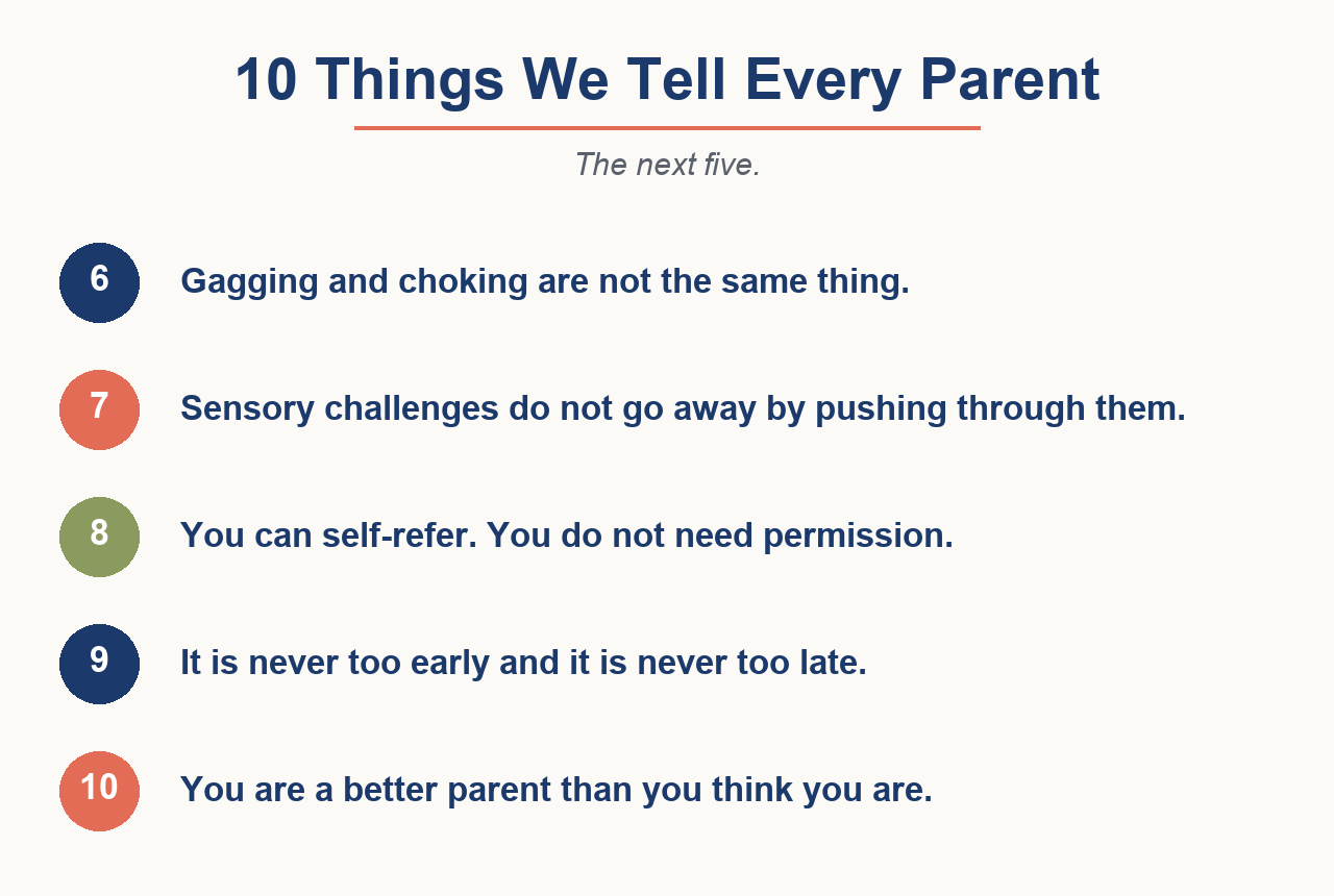 Five more things a feeding therapist tells every parent - Little Eaters and Talkers