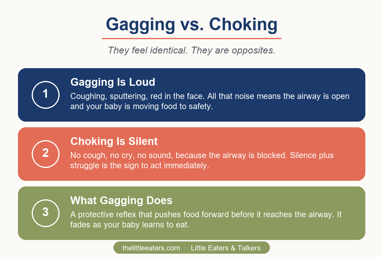 Gagging vs choking, how to tell the difference - Little Eaters and Talkers