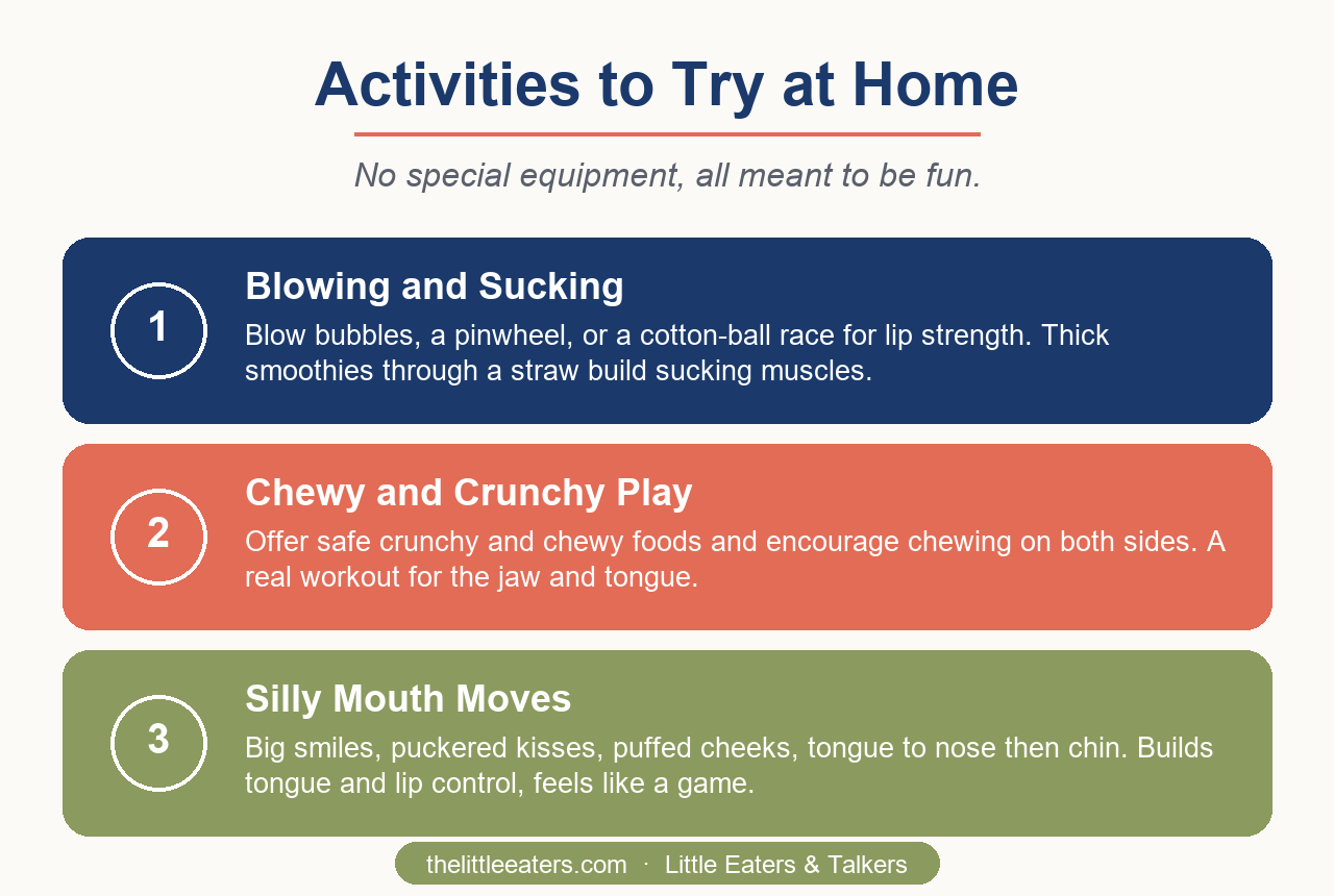 Oral motor activities to try at home - Little Eaters and Talkers