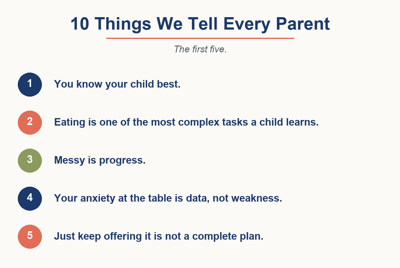 Five things a feeding therapist tells every parent - Little Eaters and Talkers