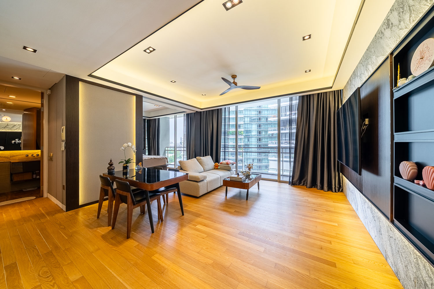 renovated penthouse dining room layout production media