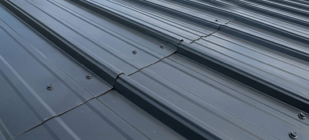 Dark gray 9-5 max rib metal panels