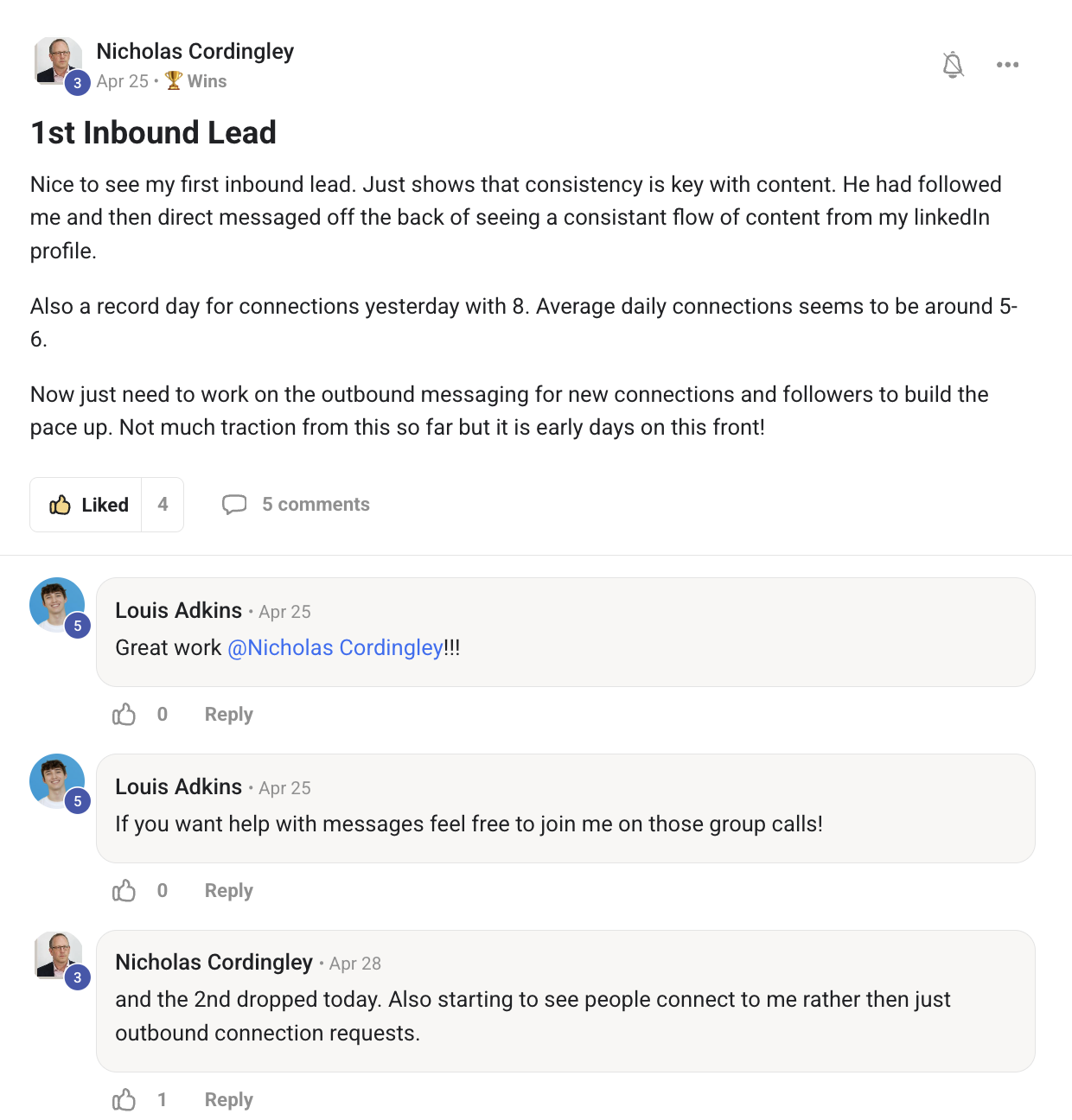 Client testimonial
