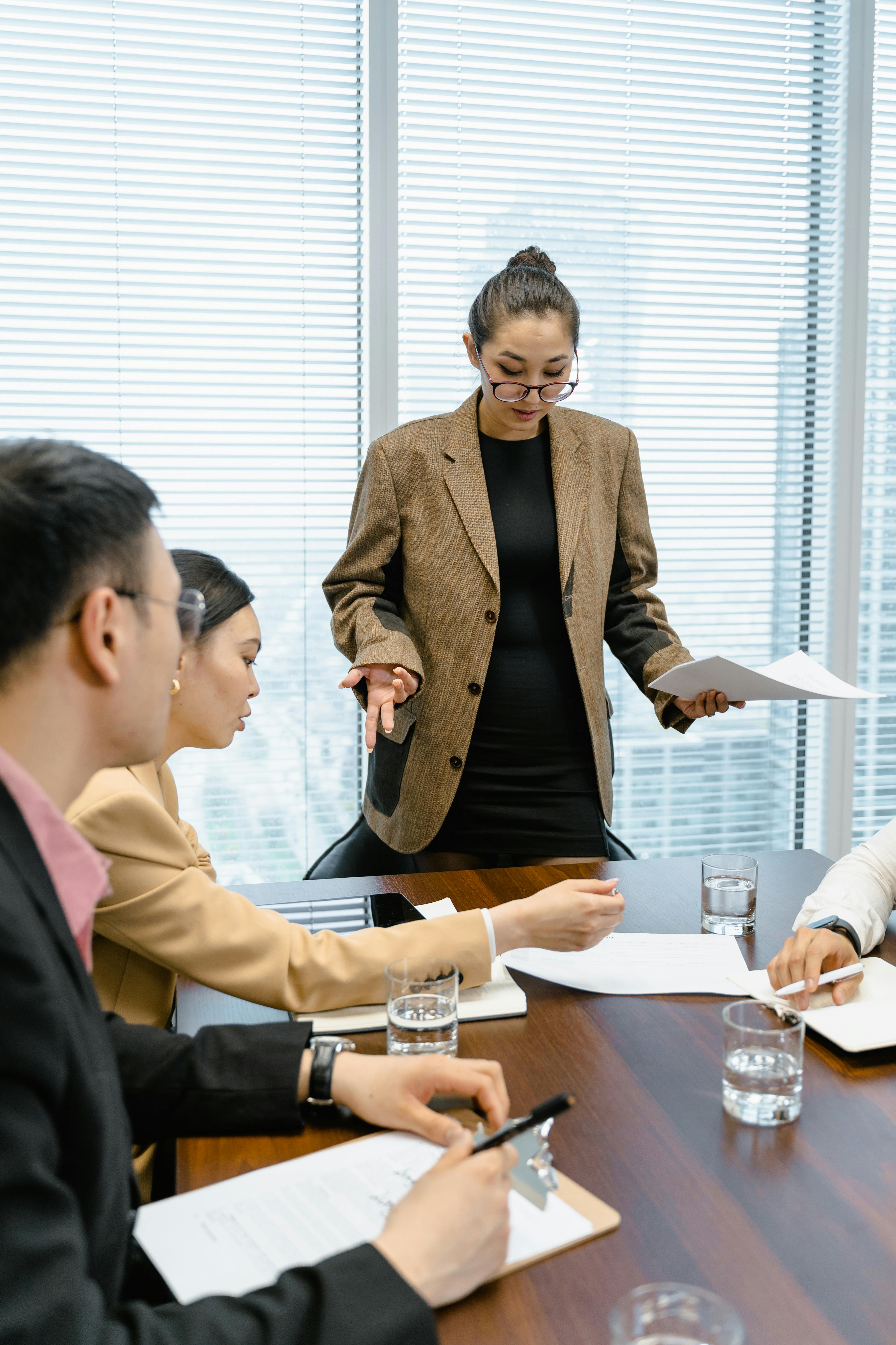 Business leader presenting strategy to executive team