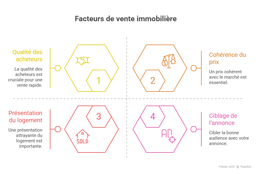 Infographie expliquant pourquoi un bien immobilier reçoit des visites sans offre sérieuse et comment attirer des acheteurs qualifiés à Rosny-sous-Bois.