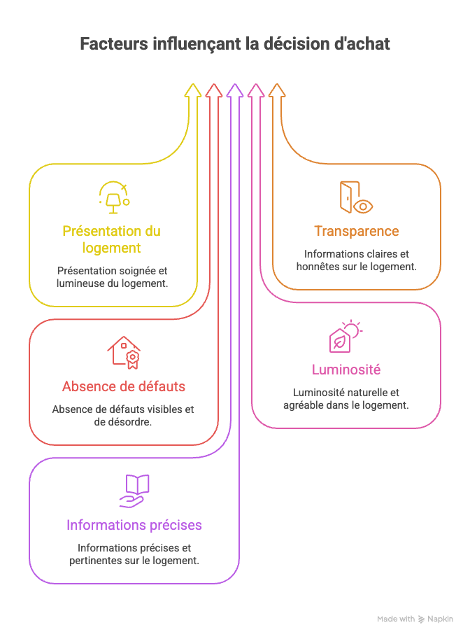 Infographie présentant les principales erreurs qui font fuir les acheteurs lors d’une première visite immobilière.