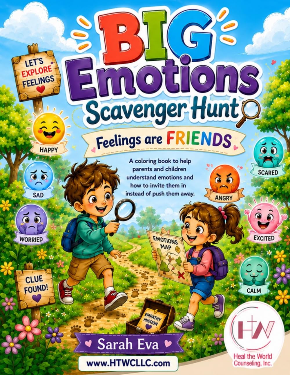 BIG Emotions Scavenger Hunt Coloring Book — Feelings are FRIENDS by Sarah Eva