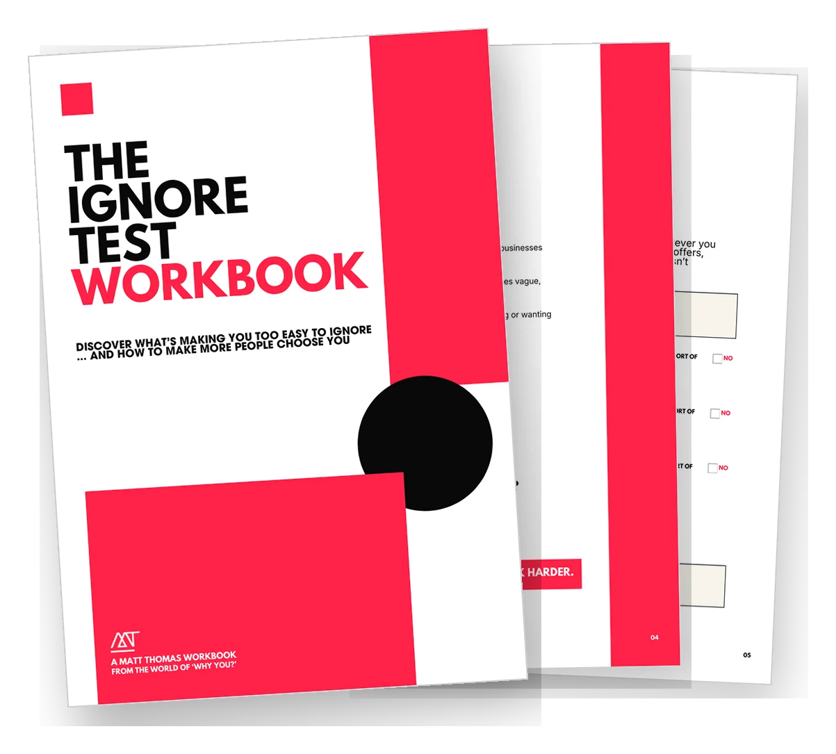 The Ignore Test Workbook, cover and inside pages