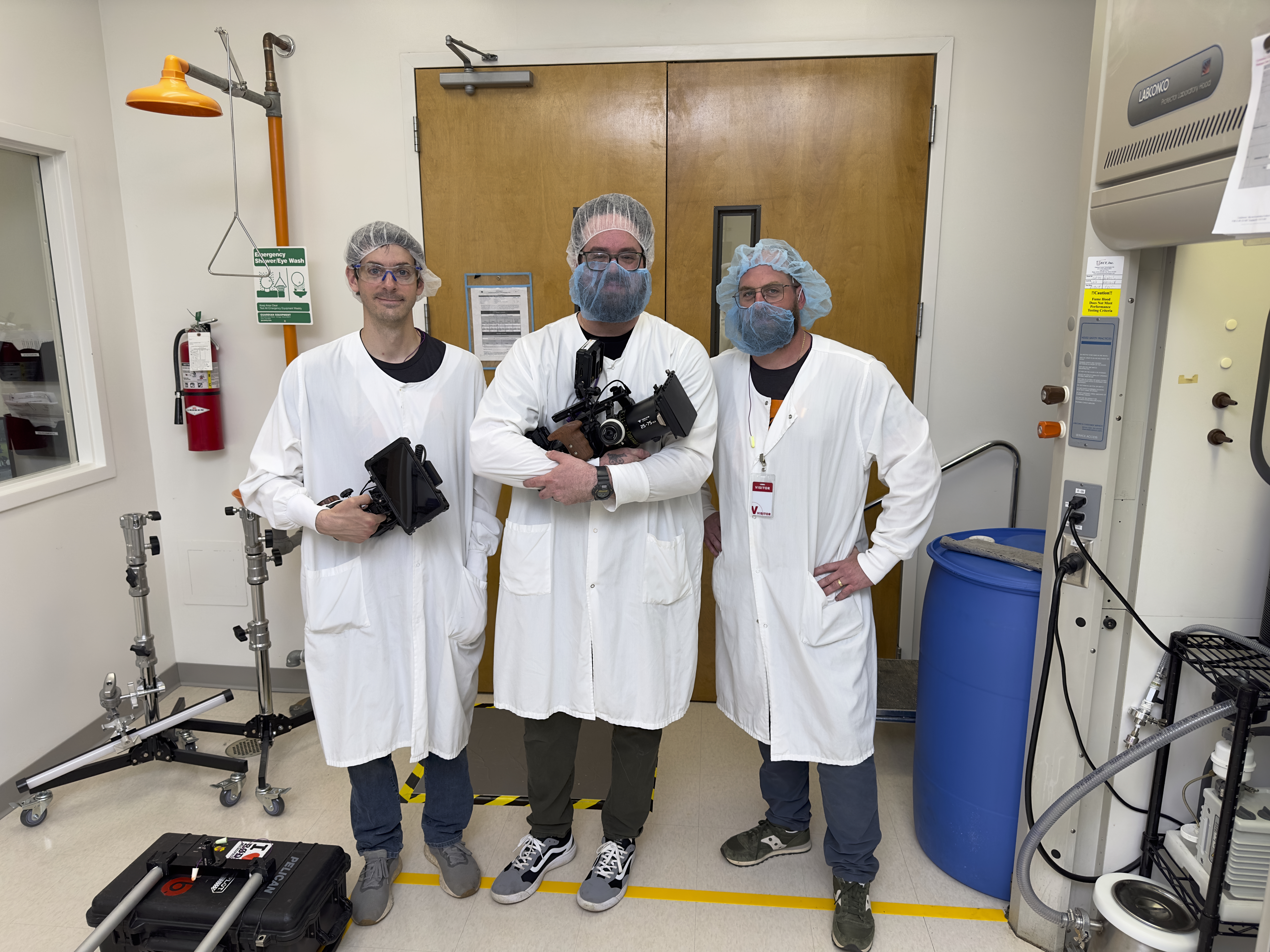 Video Production Team in Laboratory Setting