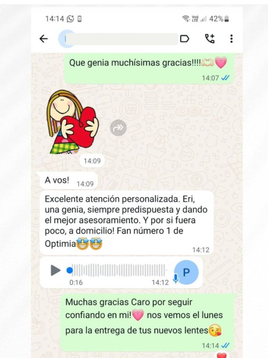 Testimonio real de clienta Optimia 2