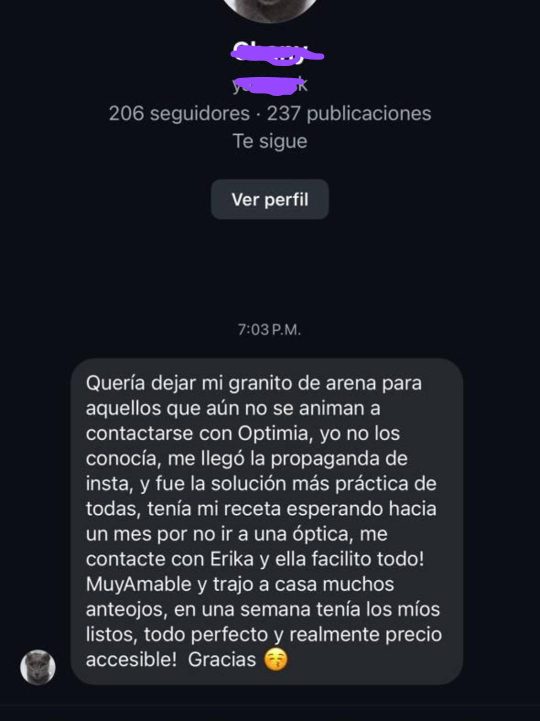 Testimonio real de clienta Optimia 7