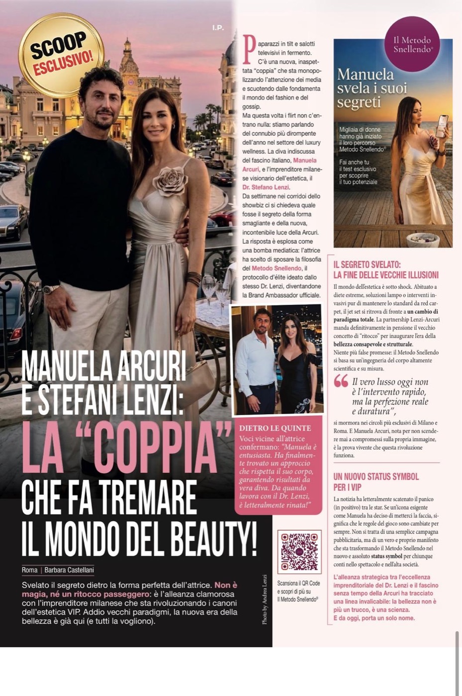 Manuela Arcuri e il Dr. Lenzi sul Metodo Snellendo