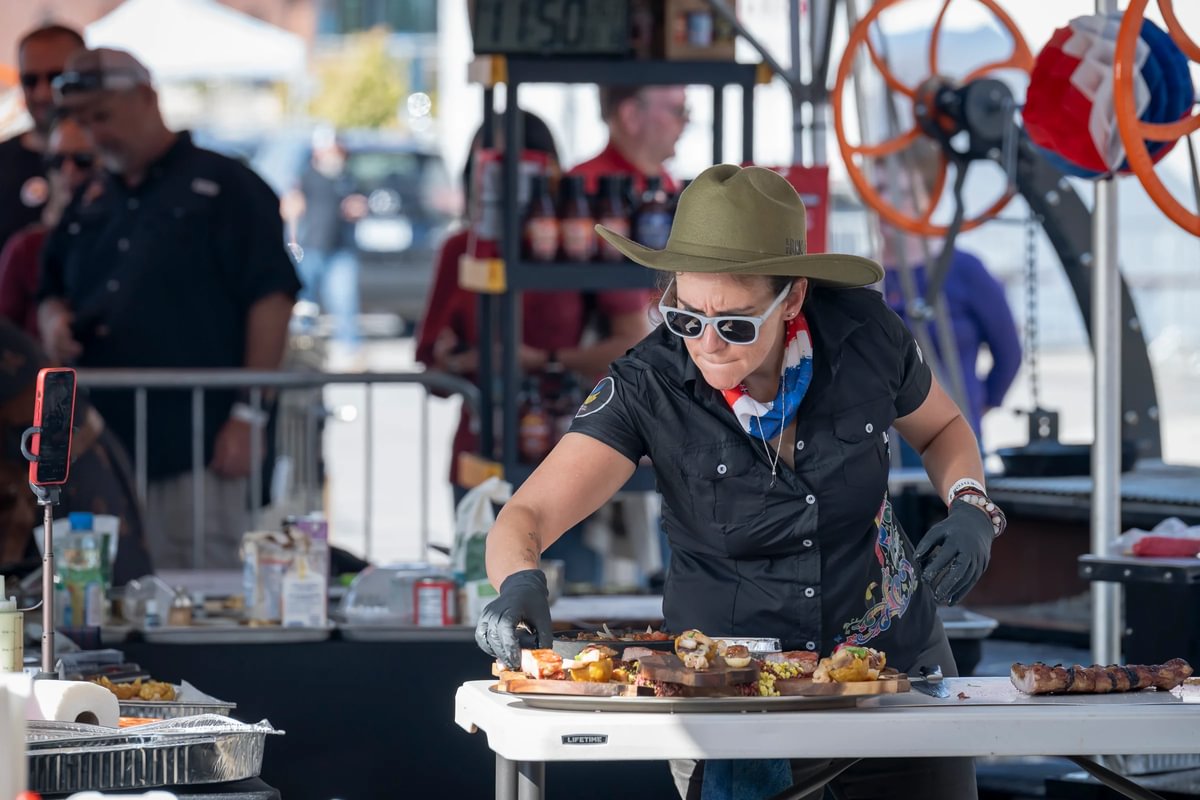 Chef plating a dish