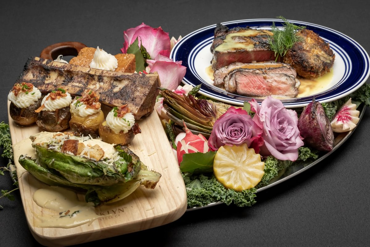 Asian glazed ribs with moss plating