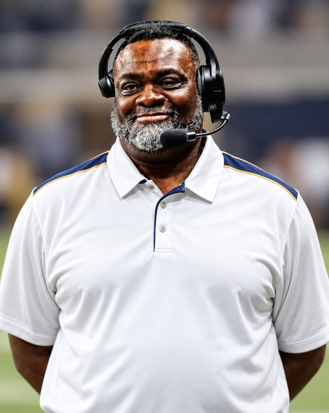 Tulsa Oilers Football head coach Marvin “ShadeTree” Jones Jr. wearing his coaching headset
