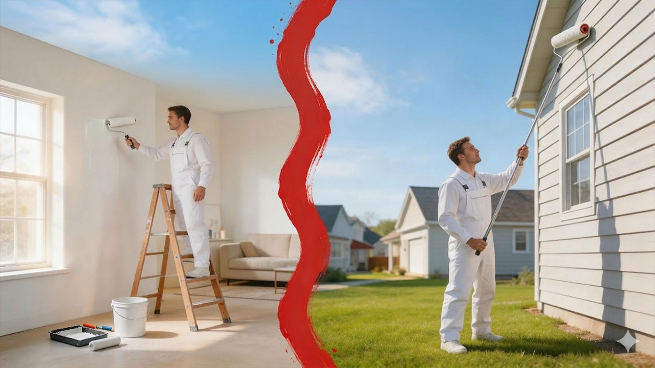 Interior vs Exterior Residential Painting