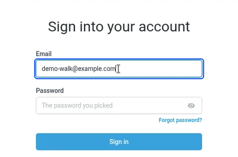 The Email box on the sign-in page, highlighted