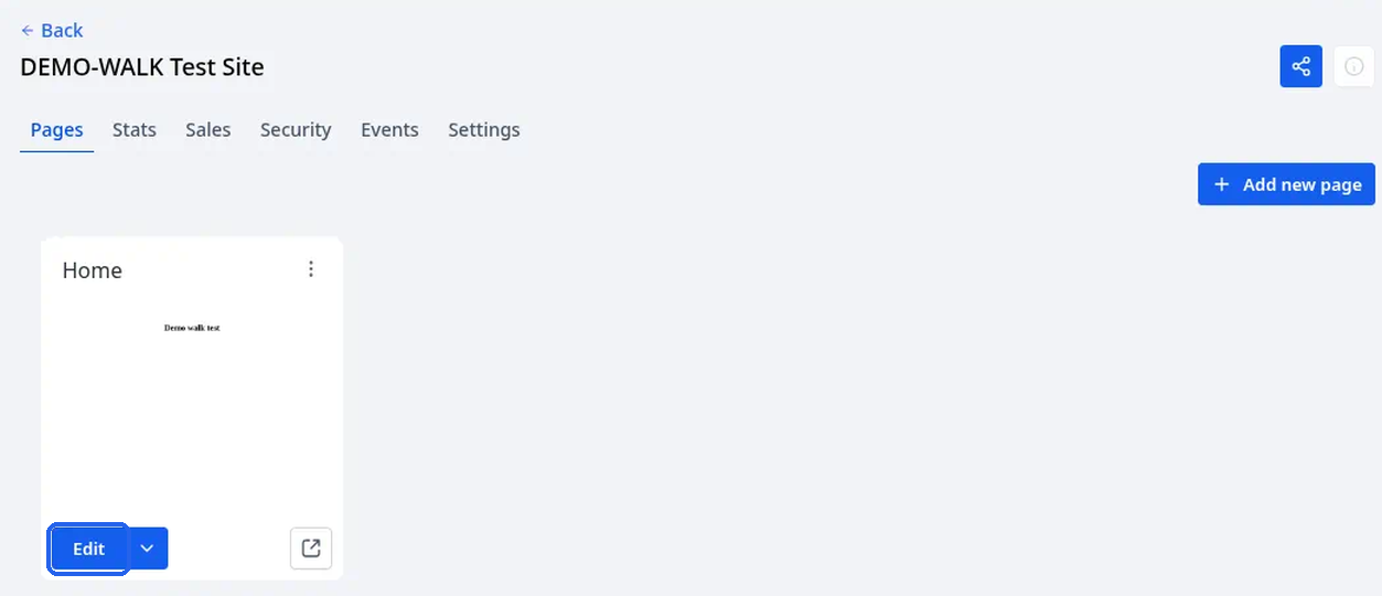 A page card with the Edit button highlighted