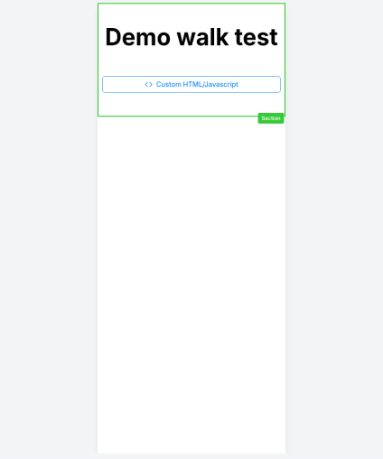 The page shown at mobile width in the builder