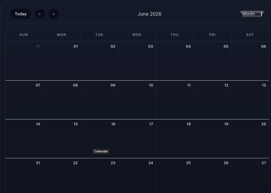 Shofar calendar, blurred preview