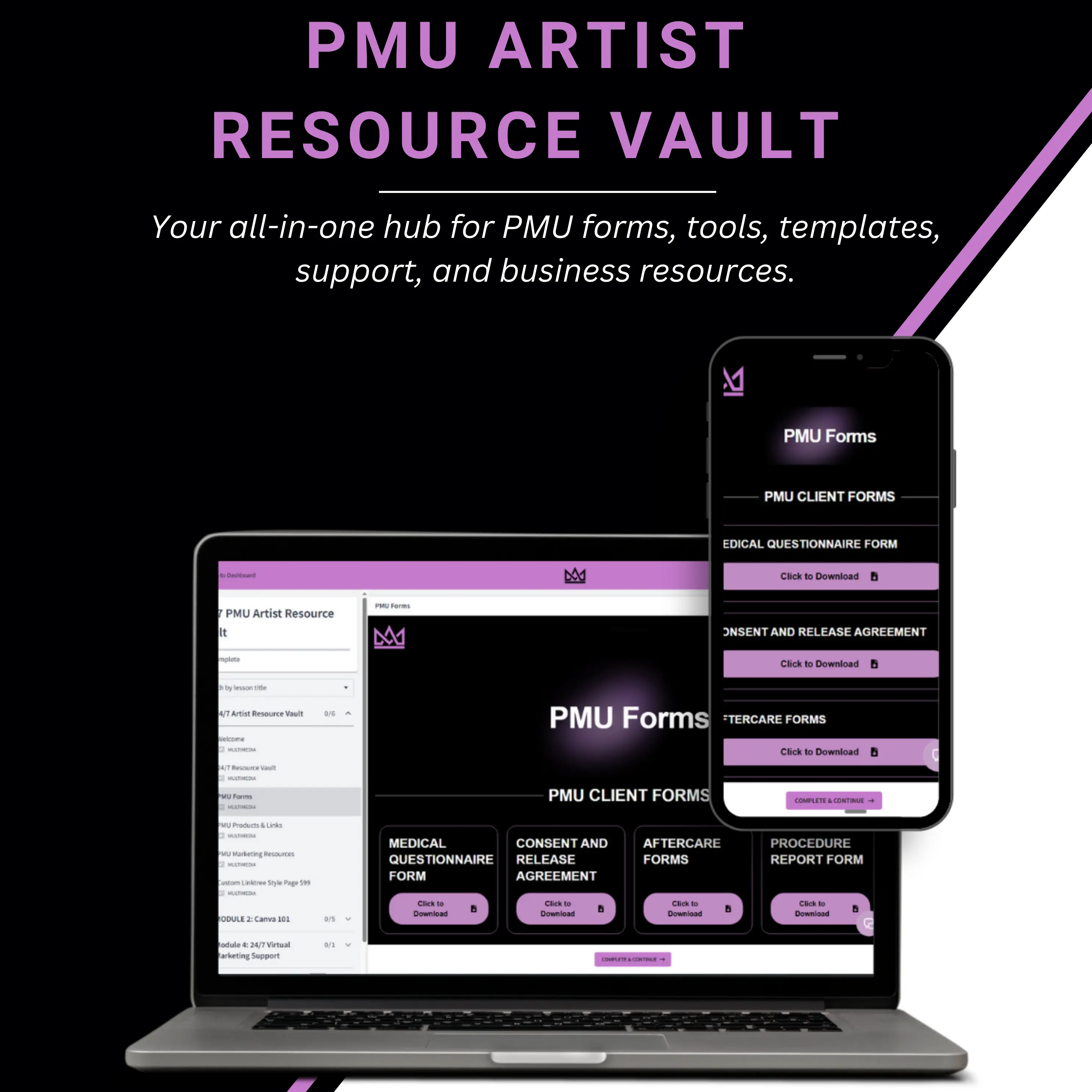 Student Portal and ongoing resources included in Beauty by Fox | Beauty Clinic & PMU Academy training path