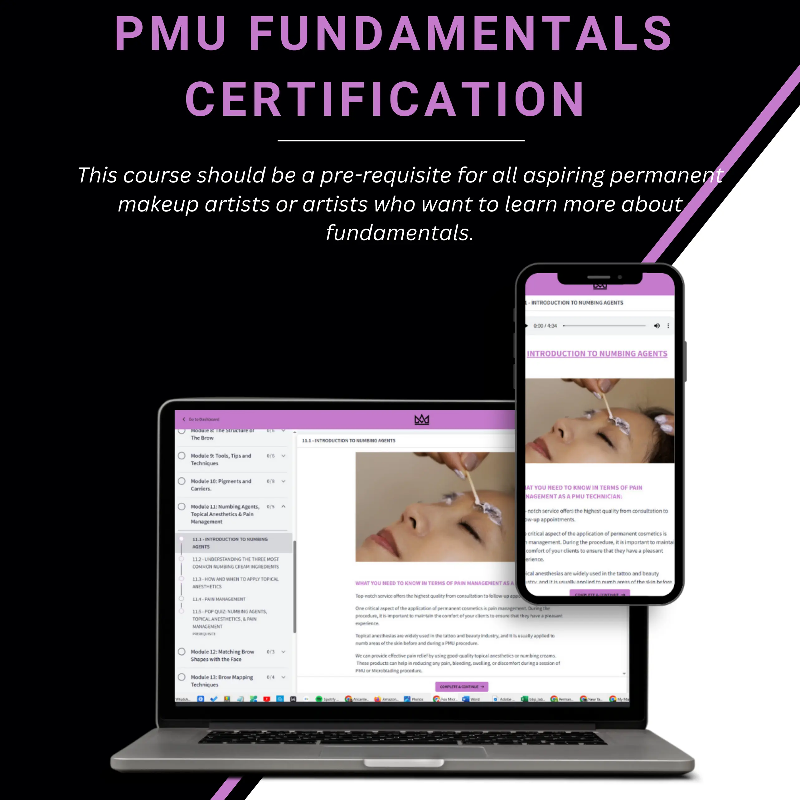 Online PMU Fundamentals Course included in Beauty by Fox | Beauty Clinic & PMU Academy training path