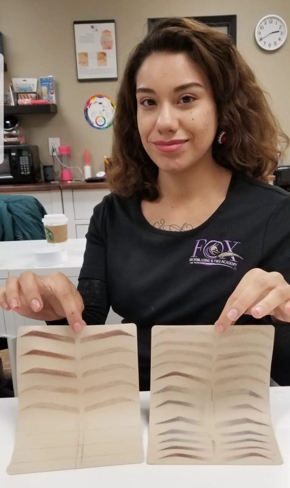Student practicing on latex
