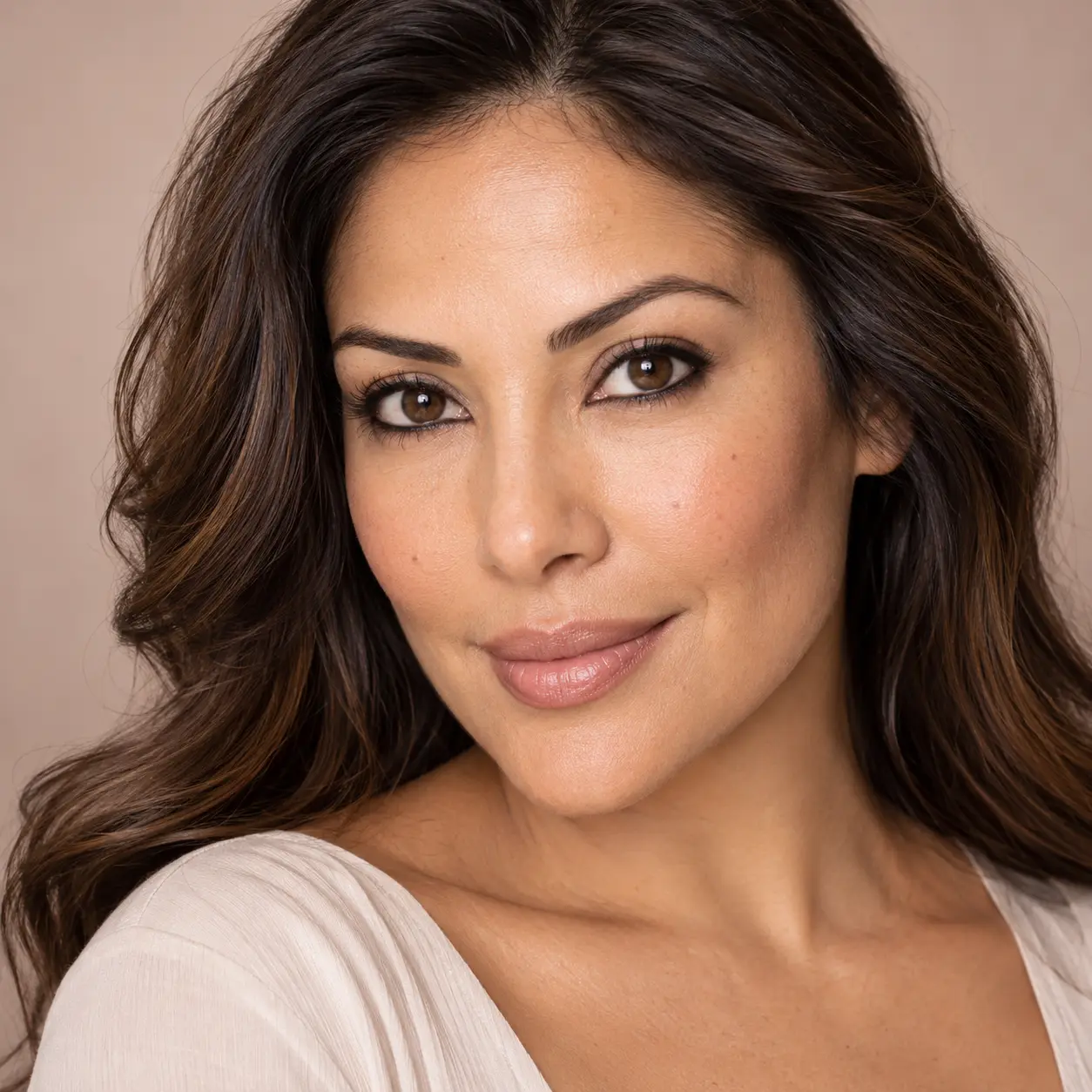 Latina woman with beautifully defined permanent eyeliner — Perfection Session.